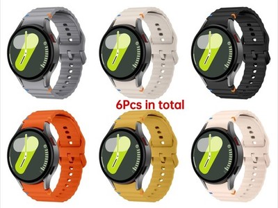 6 Pack Soft Silicone Strap Watch Band For Samsung Galaxy Watch 4 5 6 7 40-47mm