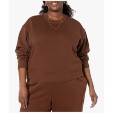 Amazon Essentials Womens 5x Brown Oversized Fleece Crewneck Sweatshirt Plus Size