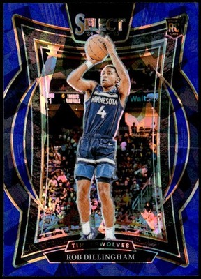 2024-25 Panini Select #84 Rob Dillingham Blue Cracked Ice Prizm Rookie E1