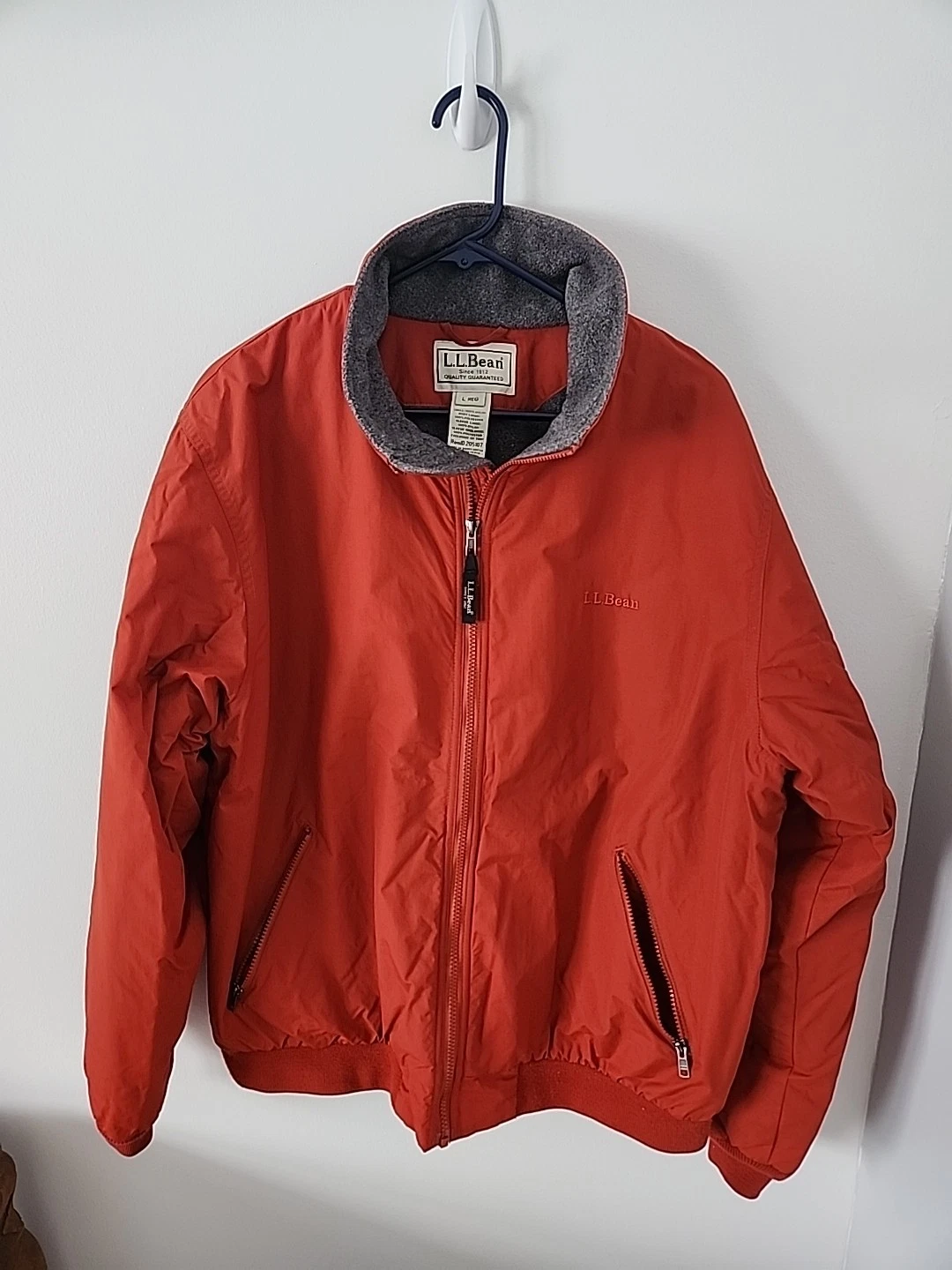 Vtg LL Bean Mens LG Orange Thinsulate Jacket 205107 Outdoors Hiking