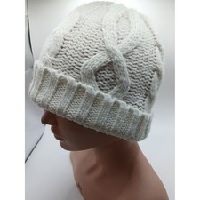 Vintage Lands' End Cable Knit Beanie Cap Ski Cap Hat Good Preowned Condition