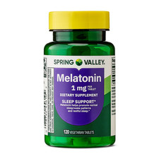 Spring Valley Melatonin Tablets Sleep Support Dietary Supplement, 1 mg 120 Count
