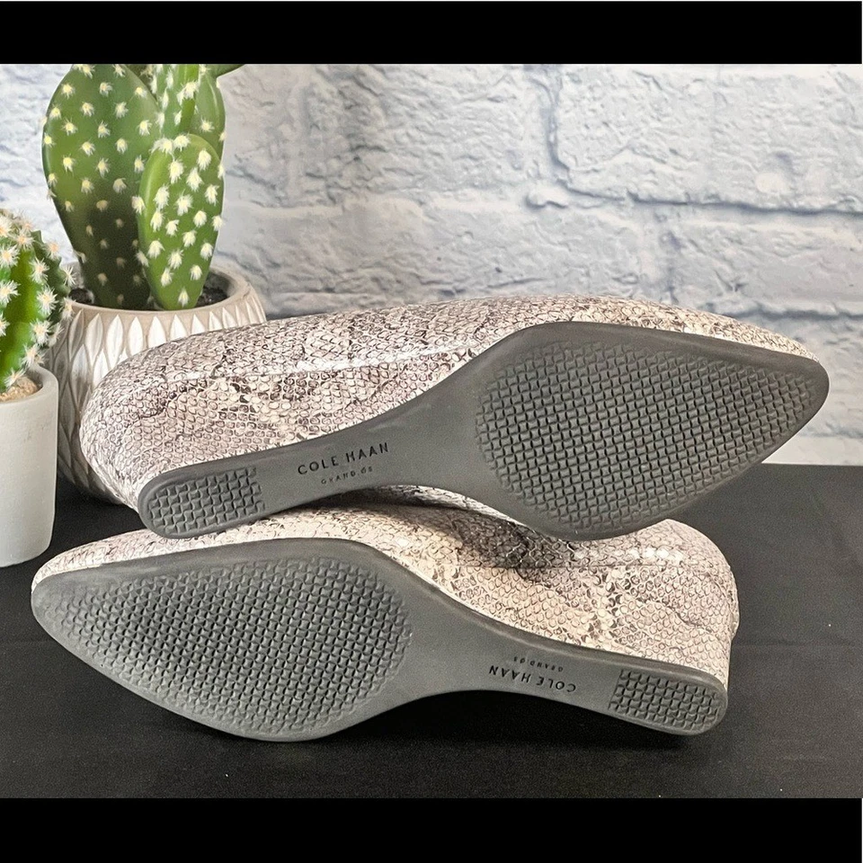 Cole Haan Snakeskin Python Wedge Shoes Heels - Image 2 of 4