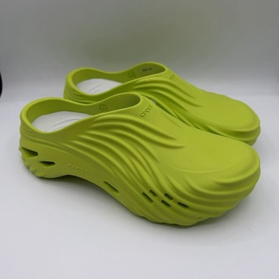 Crocs Echo Wave Clogs Mens Size 11 Lime Green Slip On Shoes Slippers