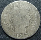 1901-O Barber Dime - Majority of the Major Details Are Distinctly Outlined