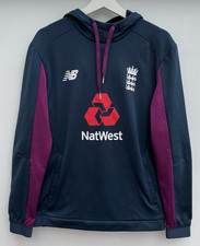 New Balance England Cricket Hoodie Mens XS Blue Pullover Training Nat West