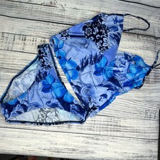 Speedo Blue Floral Print Tankini Swimsuit 2 Piece 10