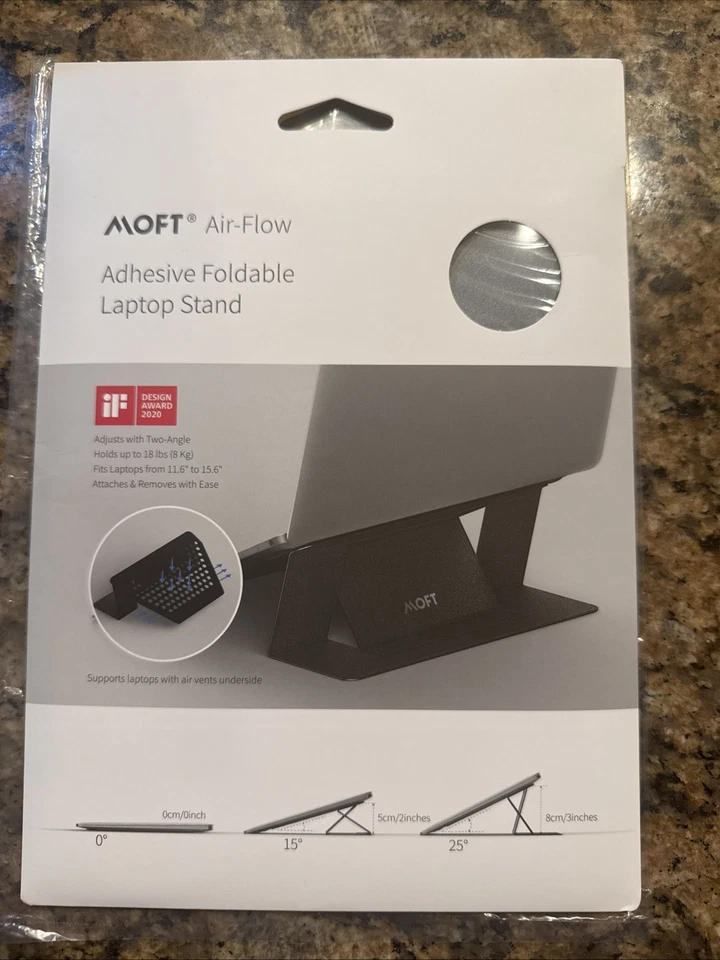 MOFT Lightweight Portable Laptop Adjustable Stand Silver MacBook Universal - Image 2 of 4