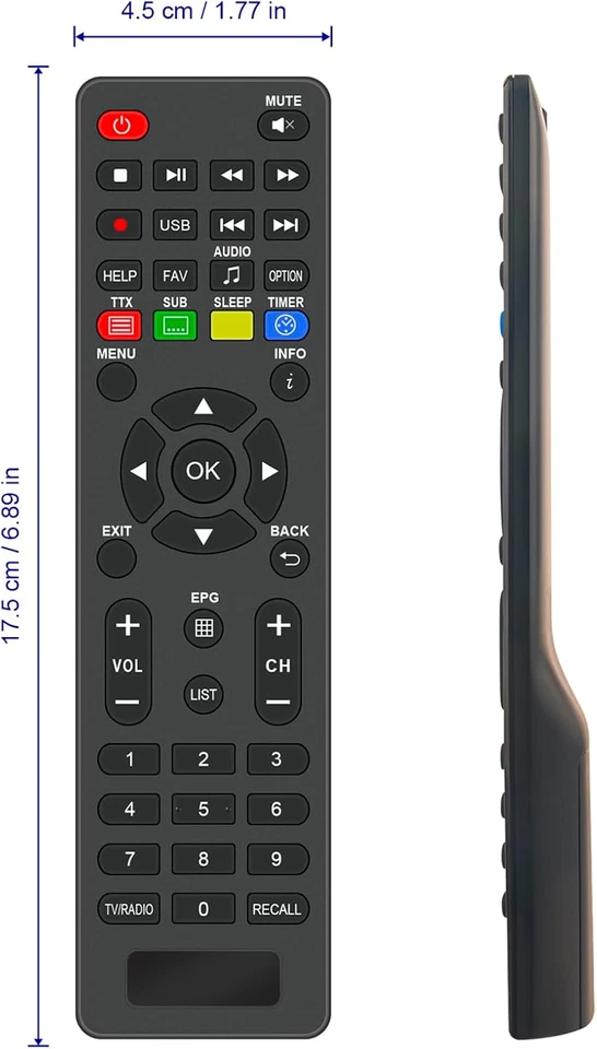 Telecomando Compatibile Con TELE System/Fuba Decoder TS9018HEVC ODE718HEVC - Immagine 2 di 4