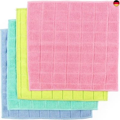 Beldray Mikrofasertücher - 4er-Pack Multifunktionale Staubtücher, Waschbar und W