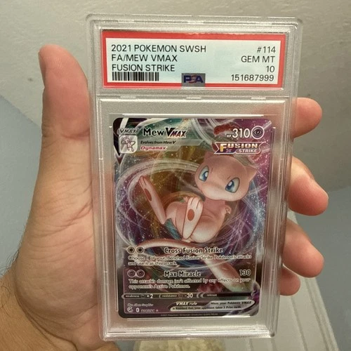 PSA 10 GEM MINT Mew VMAX Fusion Strike Full Art Holo SWSH 2021 Pokemon 114/264