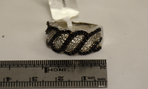 Elegante fascia oro bianco zaffiro diamanti - Foto 4 di 5