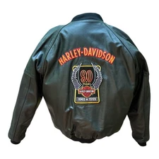 Original Harley Davidson 90th Anniversary Leather Jacket ~ Original Owner ~ Exc.