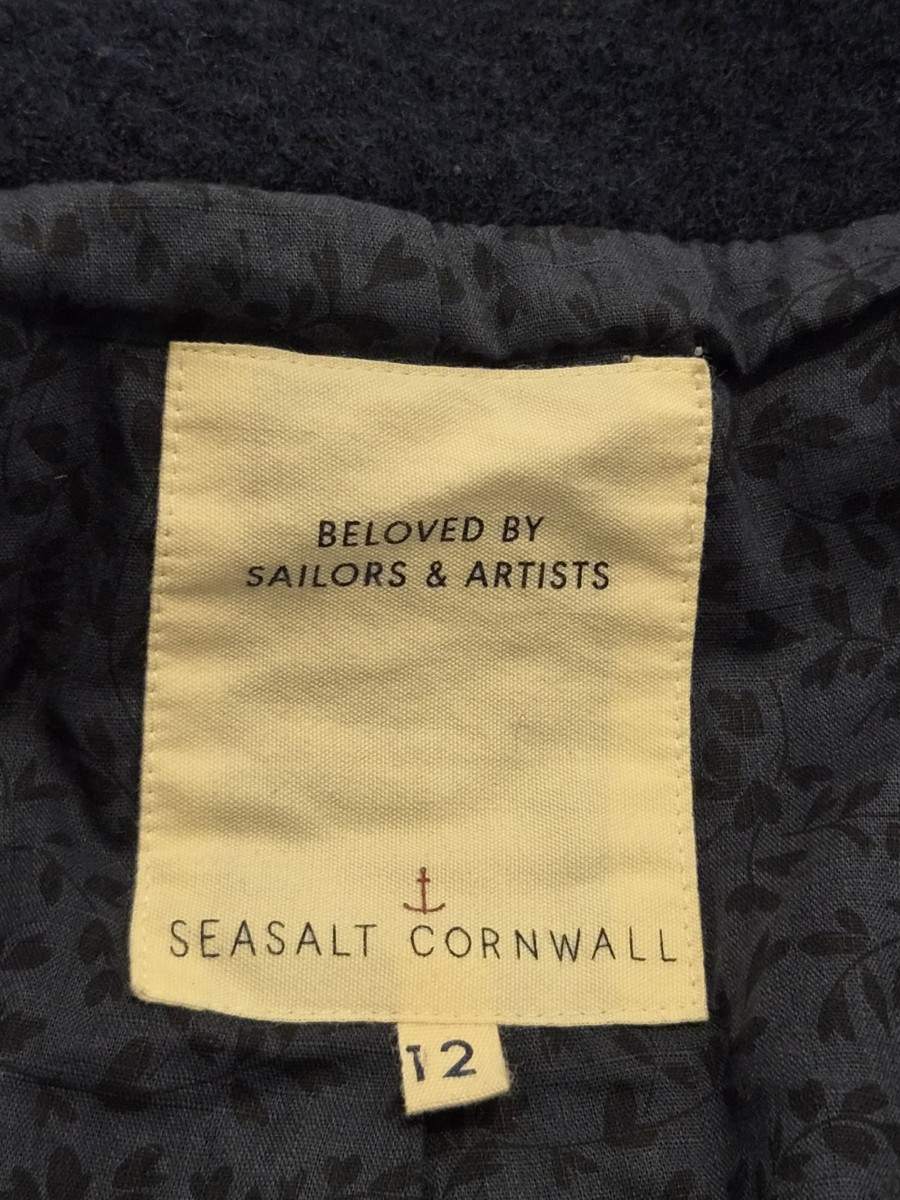 Seasalt Cornwall Coat Womens UK 12 Falmouth Dawn Wool Lined Button Front View 5