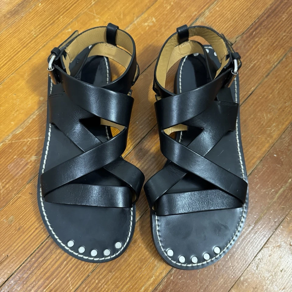 Isabel Marant Noelly city strappy sandal black leather sz 40 originally $595 - Image 2 of 4