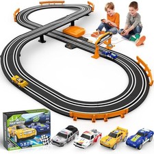 Slot Car Race Track Sets for Boys, Race Car Track with 2 High-Speed Slot 11FT
