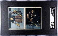 1951 Berk Ross BILL DURNAN / BILL QUACKENBUSH Panel SGC 2.5 GD+ Hockey HOF RARE