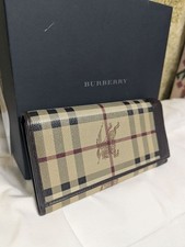 burberry Classic nova Check Leather Long Bifold wallet Authentic excellent gift