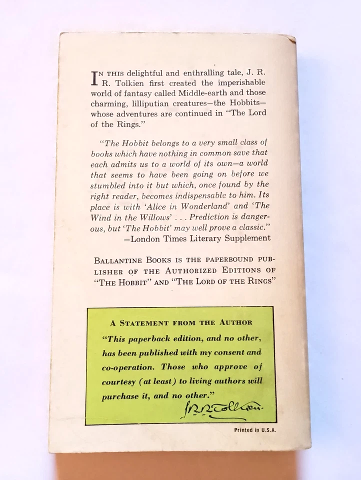 The Hobbit - J.R.R. Tolkien - US paperback, Ballantine Books, 1965, 2nd print - Image 2 of 4