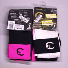 procat by Puma Youth Soccer Socks 2 Pair Large Black Pink White Sport L