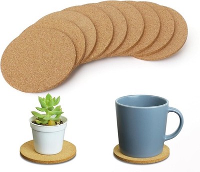 9Pcs Cork Coasters Cork Coaster Drinks 3.9 inch Coasters Set Cup & Plant