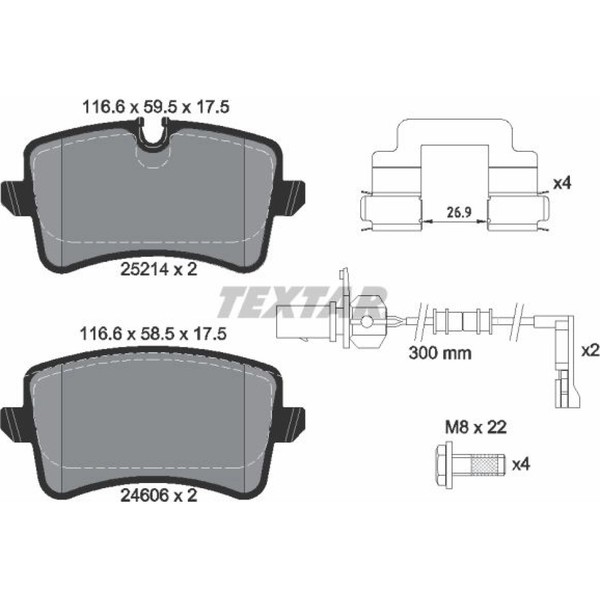 Textar 2521401 Bremsbelagsatz FüR Audi A8 D4 4H2 4H8 4HC 4HL-image