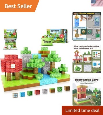 Large Magnetic Blocks 1 inch Magnetic Building Blocks for Kids Age 3-5 5-7 6-8,