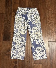 Vintage 60s Wrangler Women Abstract Floral Print Bell Bottom Flared Jeans 26x26