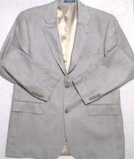 Vintage Ralph Lauren Blazer Mens 44R Wool Silk Blend Sport Coat 90s Gray