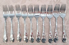 Asian Bird 10 Reed & Barton Small Forks Glossy 18/10 Stainless Flatware Vietnam