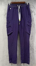 Figs Zamora Technical Collection Cargo Scrub Pants In Purple Jam Size XS Nurse