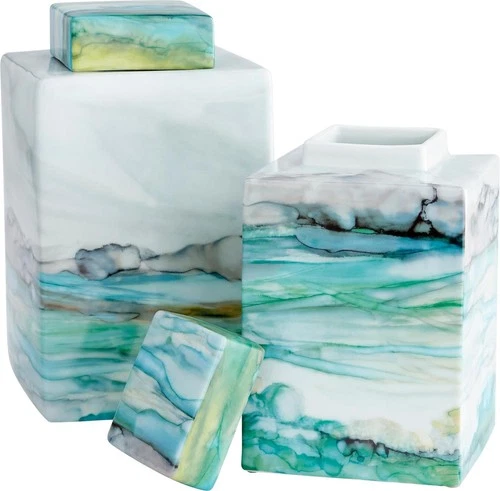 Eclectic Amal Gamation Multi-Color Porcelain Container - Picture 6 of 9