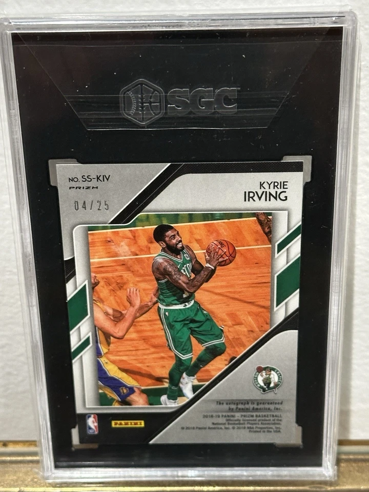 2018-19 Panini Prizm Kyrie Irving Sensational Sig Auto Mojo Prizm 4/25 SGC 9 - Image 2 of 2