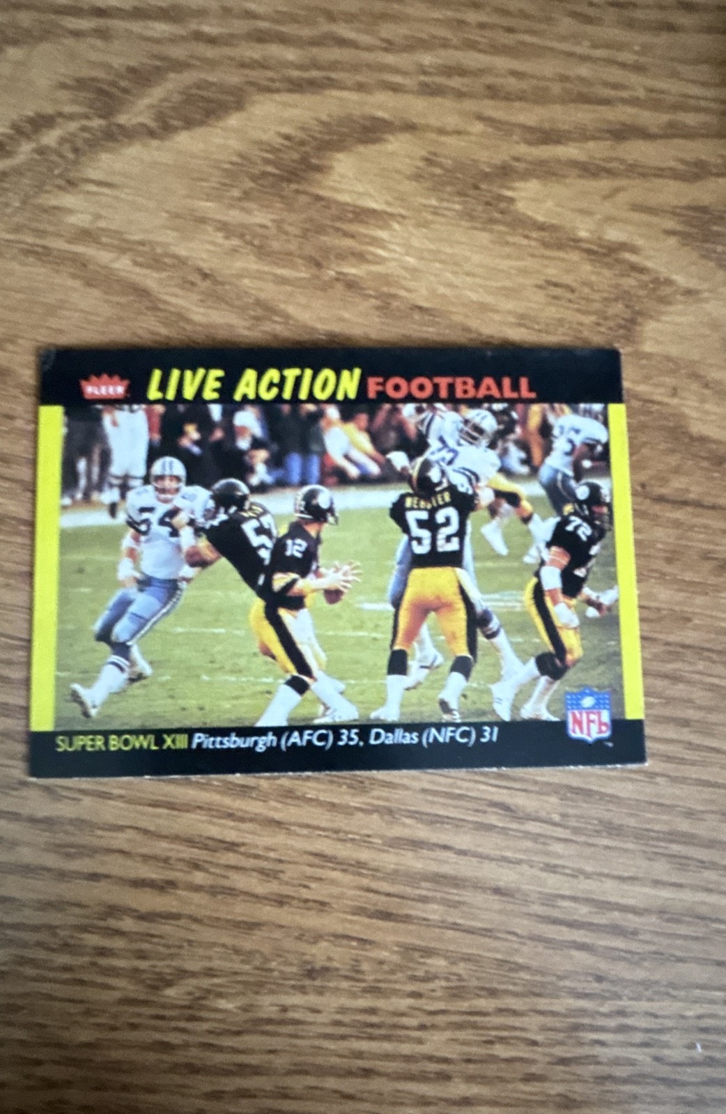 1987 Fleer Live Action Football - Terry Bradshaw #77 Steelers Super Bowl XIII