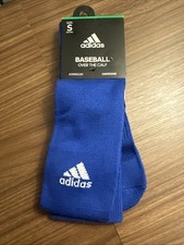 NEW ONE PAIR YOUTH ADIDAS BASEBALL SOCKS OVER THE CALF COMPRESSION BLUE SMALL