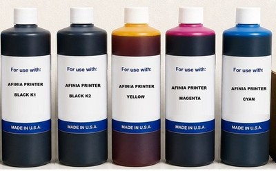 5 x PREMIUM COMPATIBLE BULK INK REFILL AFINIA L801 K1-K2-C-Y-M 5000ML