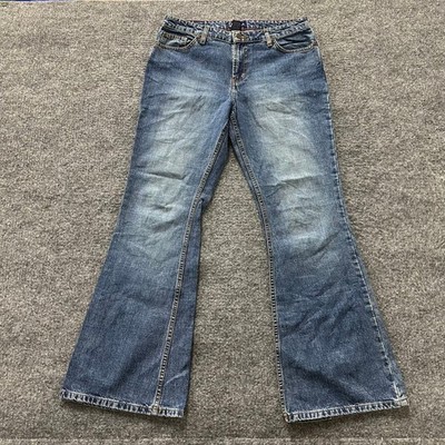 SO Jeans Womens Size 11 Long Blue Flare Leg Cotton Denim Casual Everyday Pant