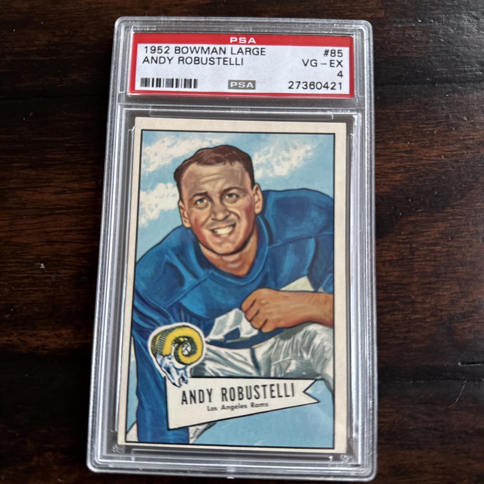 1952 BOWMAN LARGE #85 ANDY ROBUSTELLI PSA 4 (RC) RAMS HOF