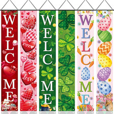 3 Pairs Valentine'S Day Banners Porch Door Decorations St. Patrick'S Day Easter