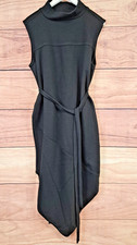 HOUSE OF SUNNY Size 8 Black High Neck Dress Belted Smart