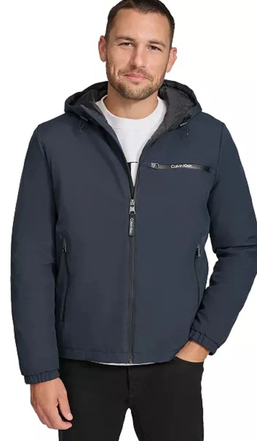 Calvin Klein Men's Infinite Stretch Water-Resistant Hooded Jacket XL, XXL $195