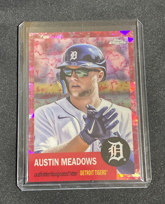 2022 TOPPS CHROME PLATINUM AUSTIN MEADOWS FUSCHIA REFRACTOR /100 TIGERS AP2