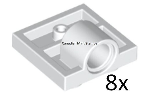 New Lego 8x White Plate Modified 2x2 Pin Hole Full Cross Support Under 10247 - Picture 1 of 1