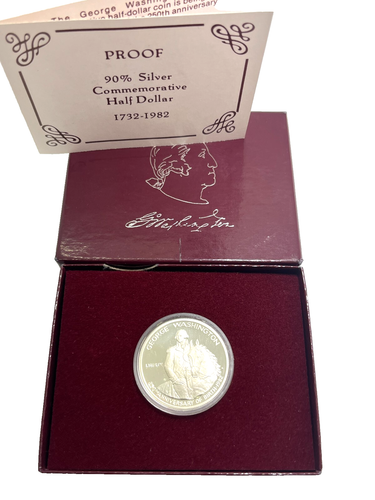 1982 George Washington Silver Commemorative Half Dollar Coin