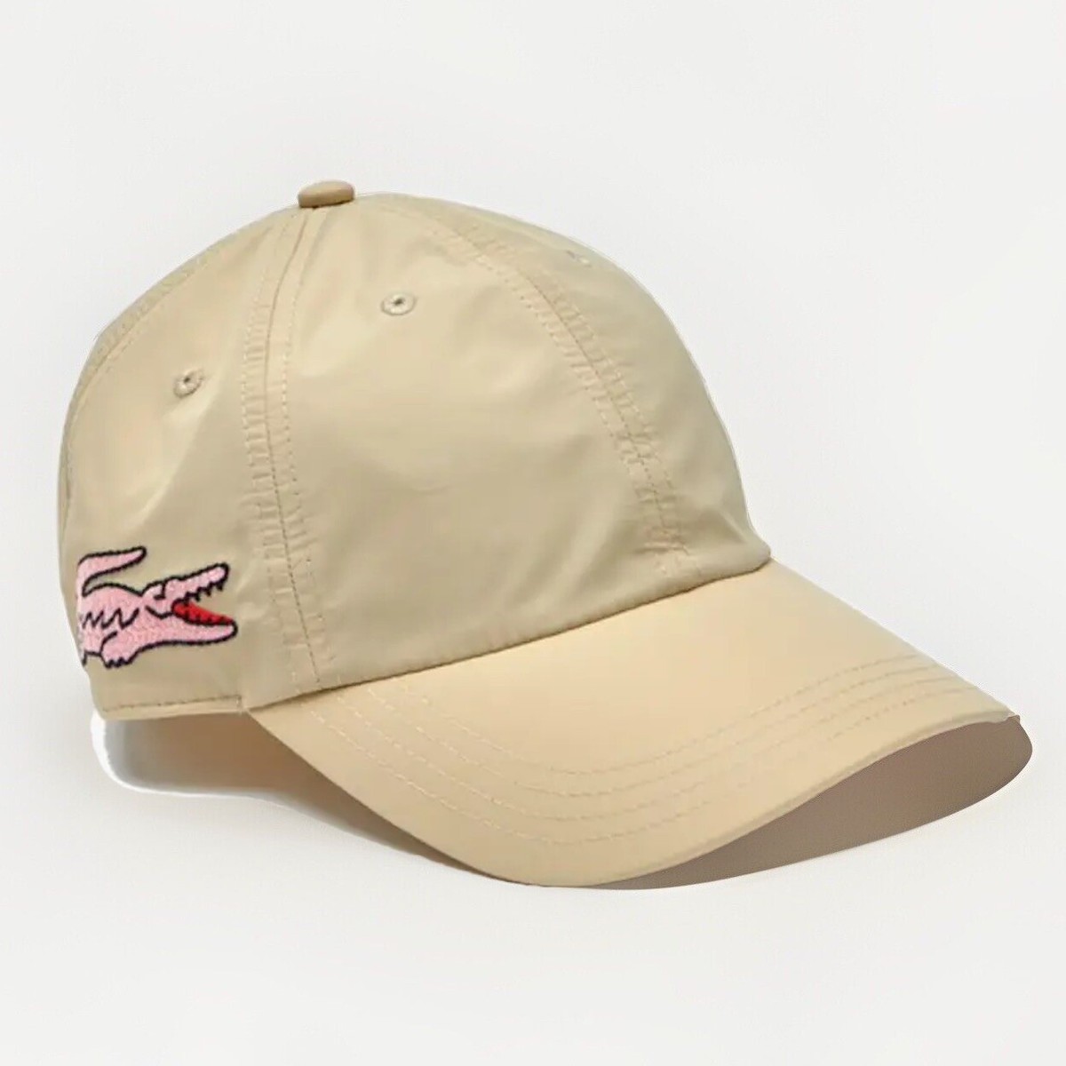 LACOSTE Oversized Embroidered
Crocodile LW Nylon Cap RK0828-Z1S
Beige M Lacoste - Brandclub - Lacoste White Contrast Strap And  main image 3