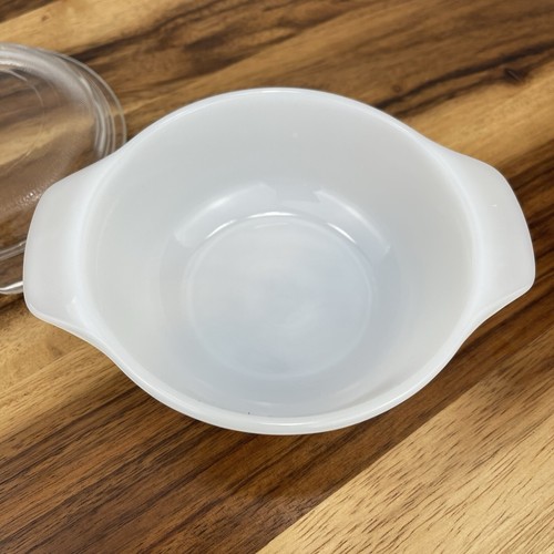 Cazuela vintage Anchor Hocking Fire King impresión cosecha tapa 12 oz #472 - Imagen 9 de 14