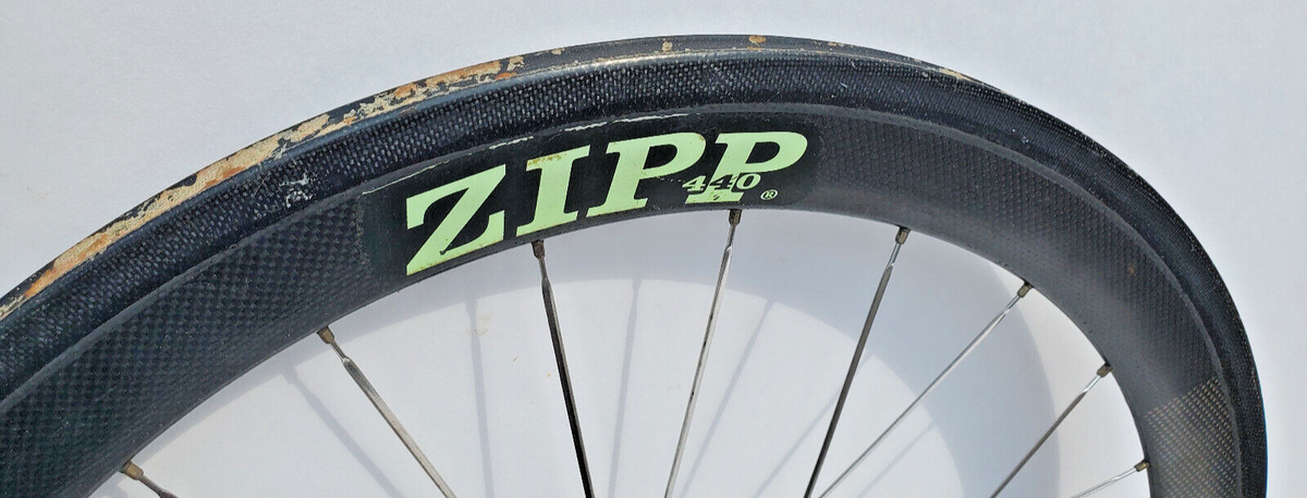 Vtg ZIPP Carbon 440 Tubular Track TT Road Bicycle Front