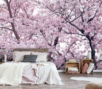 Consalnet Vlies Fototapete BlüHender Baum Floral Rosa 312X219Cm Abziehbar Matt
