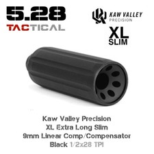 Kaw Valley Precision XL Extra Long Slim 9mm Linear Comp/Compensator 1/2x28 TPI