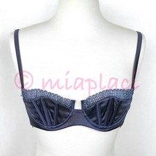 NWT La Perla Silk-Blend Glimmering Soutache Carioca Bra 906065 Blue 32B